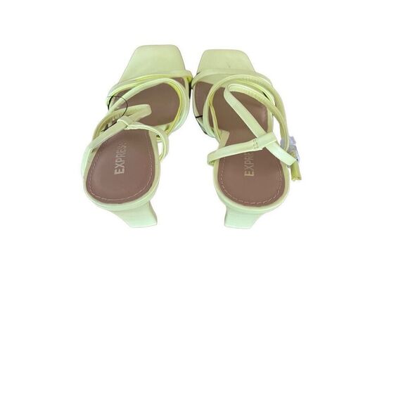 NWT Express Womens Green Open Toe Block Heel Strappy Sandal Size 6.5 - Picture 6 of 9